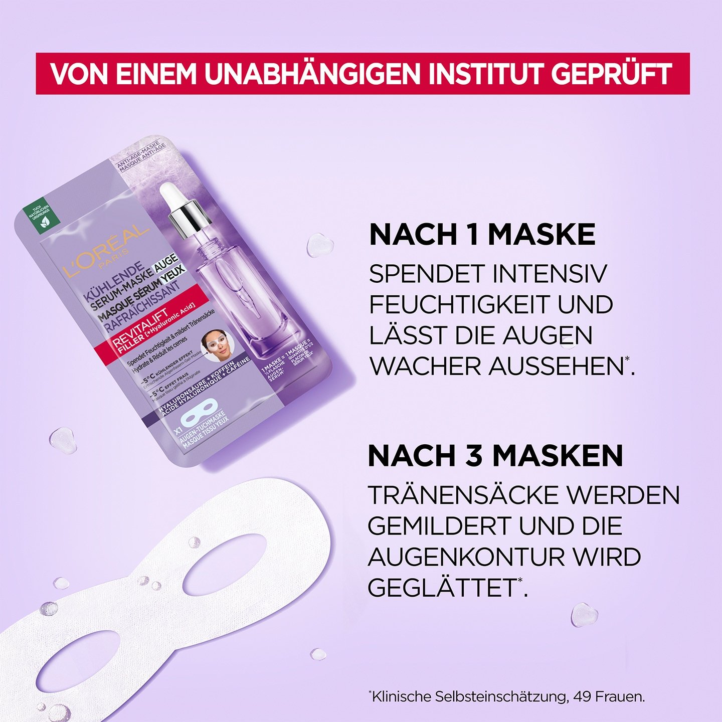 Revitalift Filler Serum-Maske Effekt nach Masken